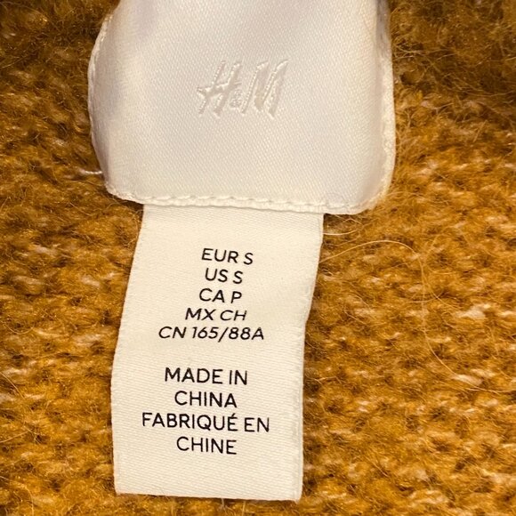 H&M Cropped Soft Alpaca Wool Blend Crew Neck Sweater Sz S Golden Brown #183Q - Picture 6 of 8